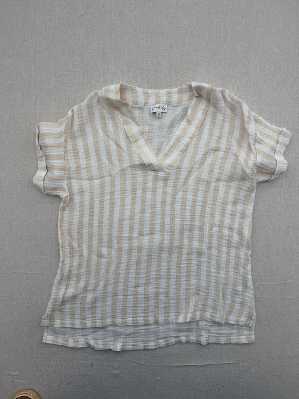 Wonderly Cream Gauze Textured Blouse